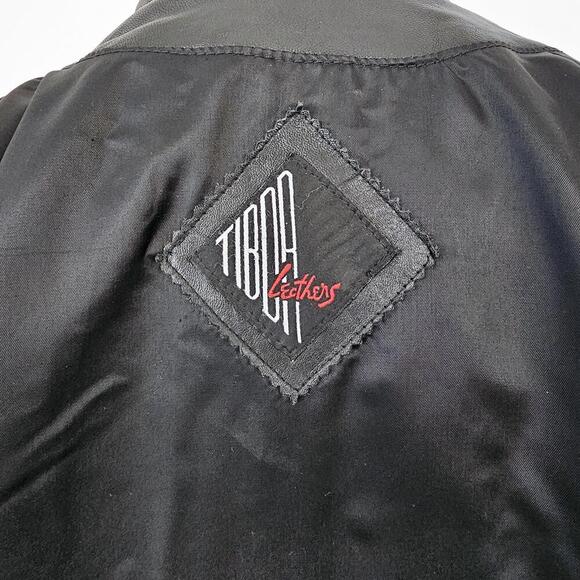 Vintage Tiboa Leathers Black Women's Leather Oversized Jacket Size Small Medium - Picture 2 of 6